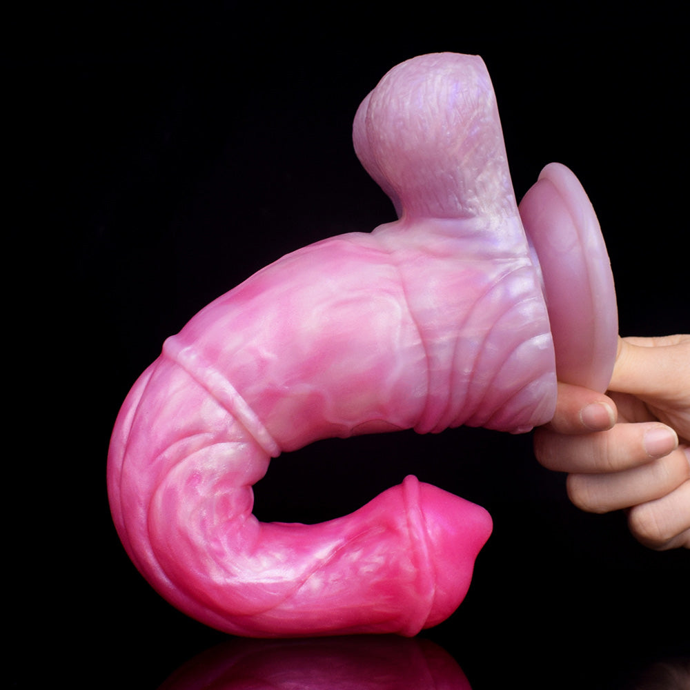 Gode cheval long 23 cm en silicone rose