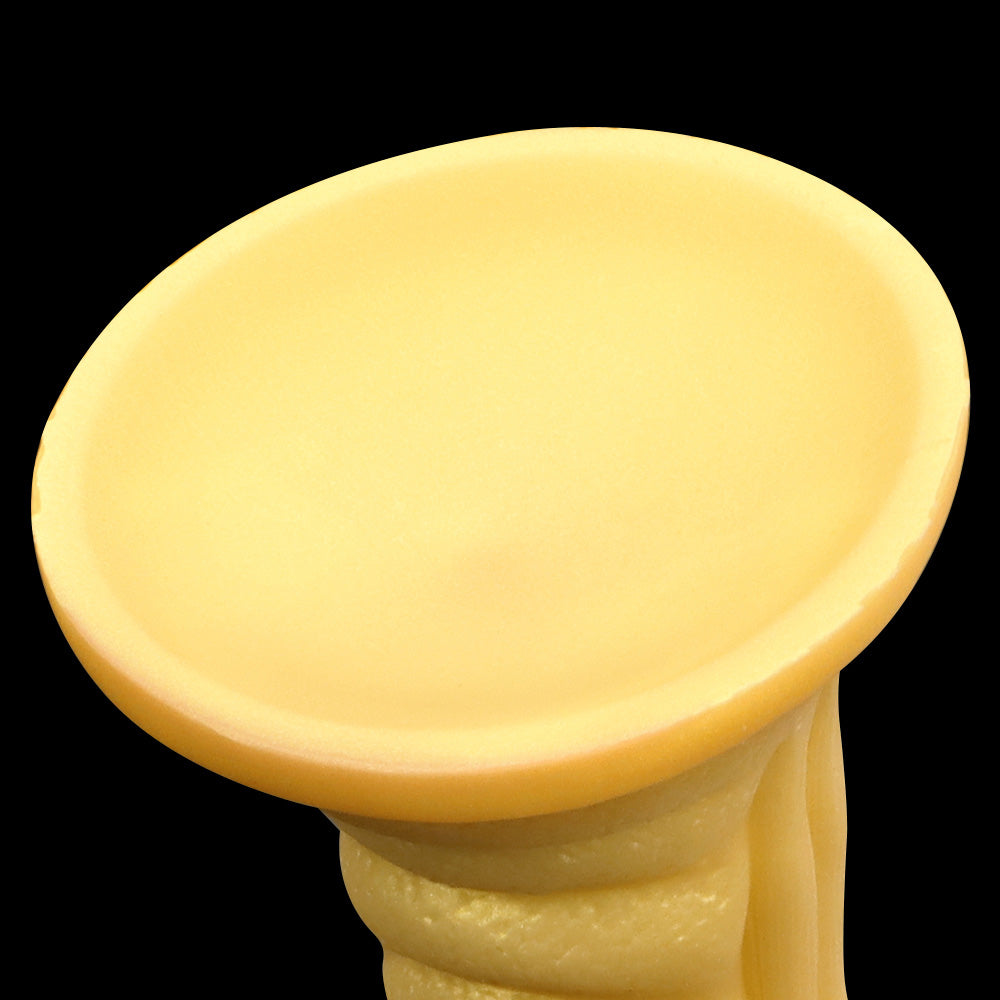 Gode cheval géant en silicone 11 pouces doré