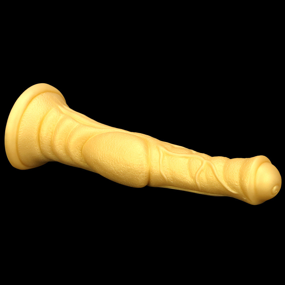 Gode cheval géant en silicone 11 pouces doré