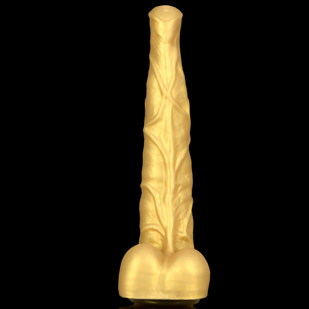 Gode cheval énorme en silicone de 15 pouces doré