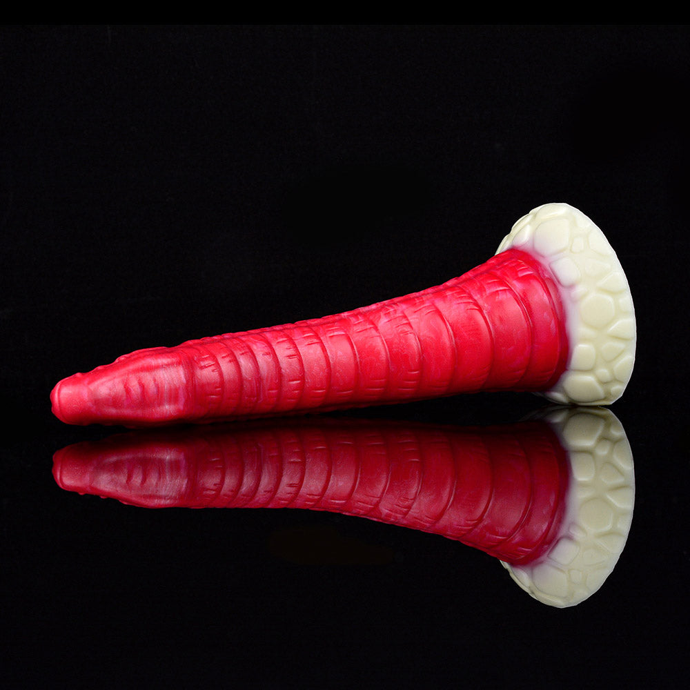 Gode cheval tentacule en silicone 10 pouces rouge