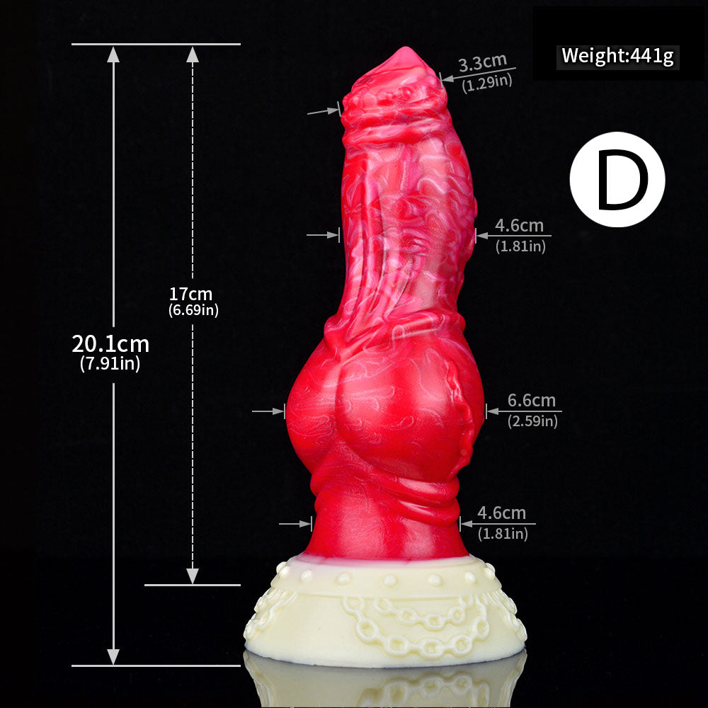Gode cheval tentacule en silicone 10 pouces rouge