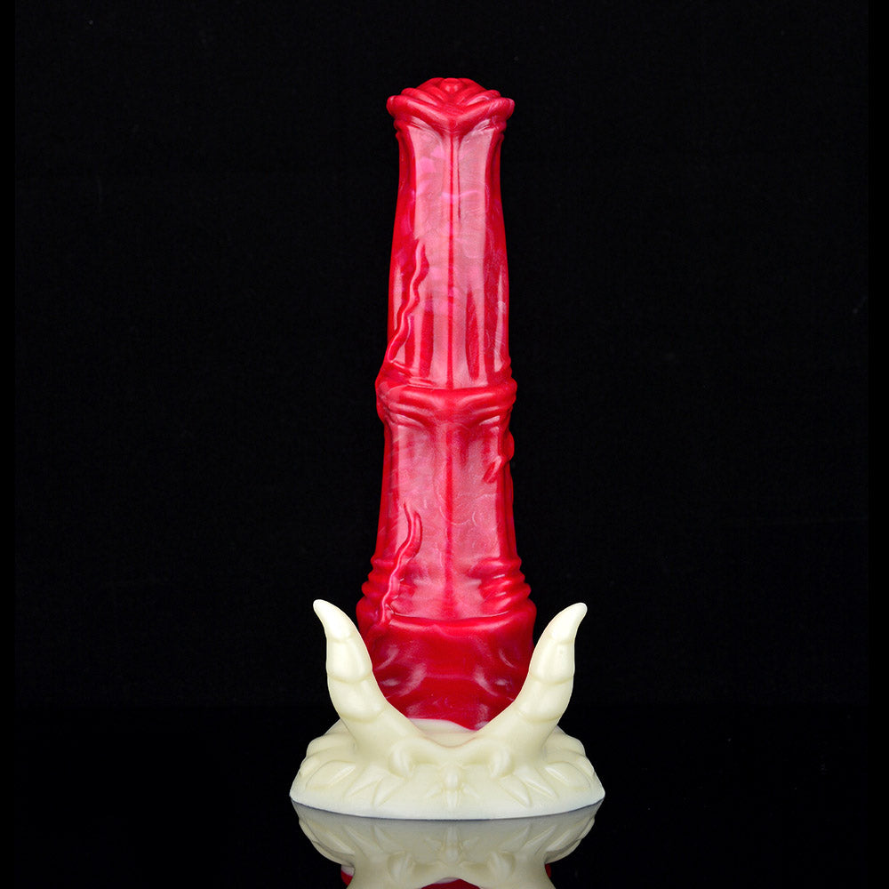 Gode cheval tentacule en silicone 10 pouces rouge