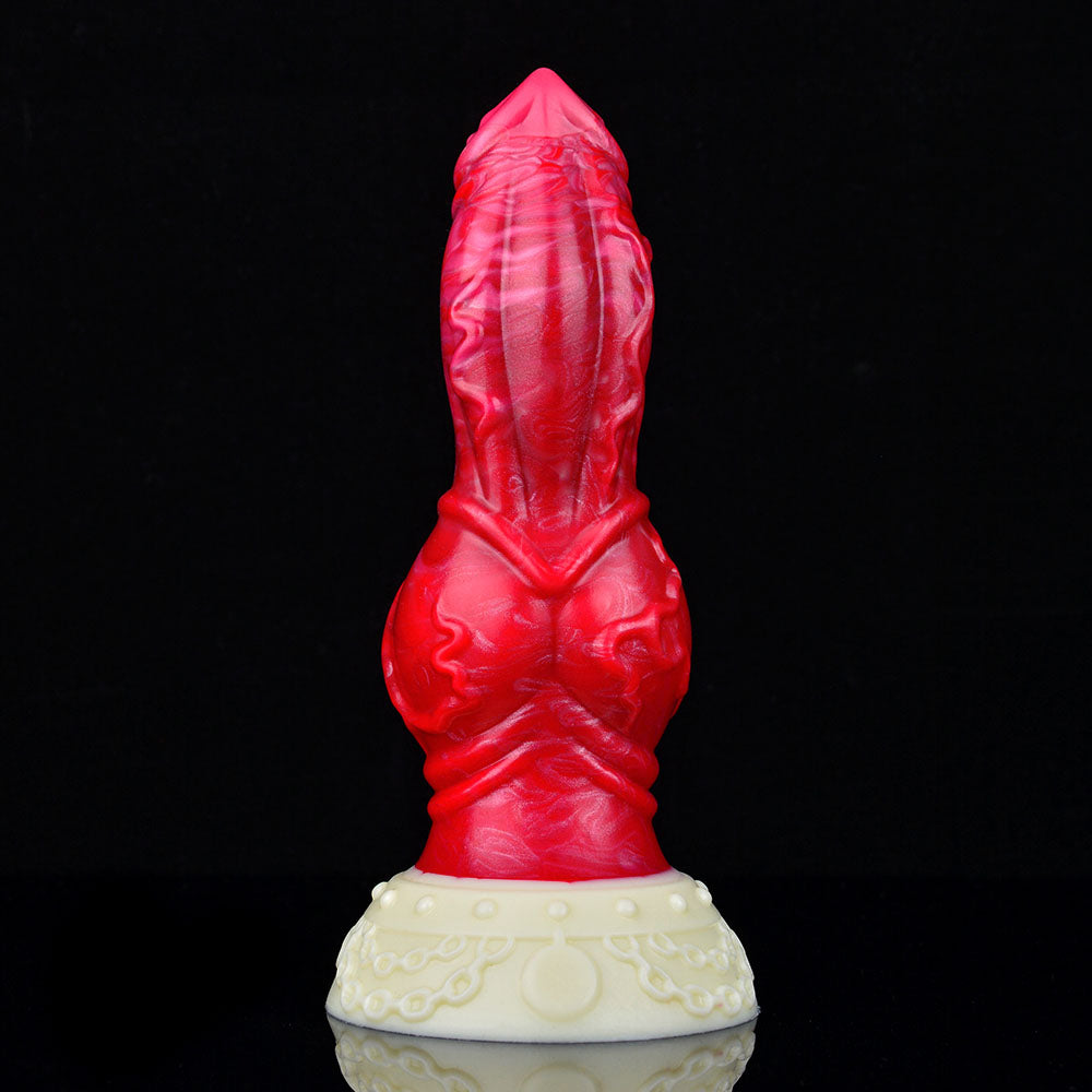 Gode cheval tentacule en silicone 10 pouces rouge