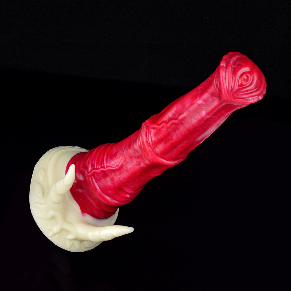 Gode cheval tentacule en silicone 10 pouces rouge