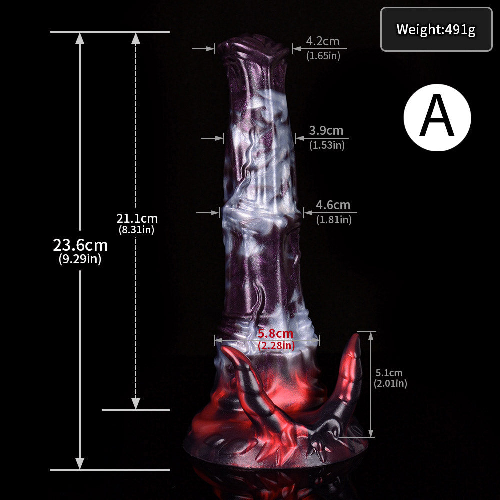 Gode cheval tentacule en silicone 10 pouces à pointes