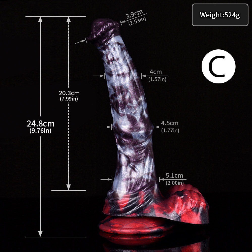 Gode cheval tentacule en silicone 10 pouces à pointes