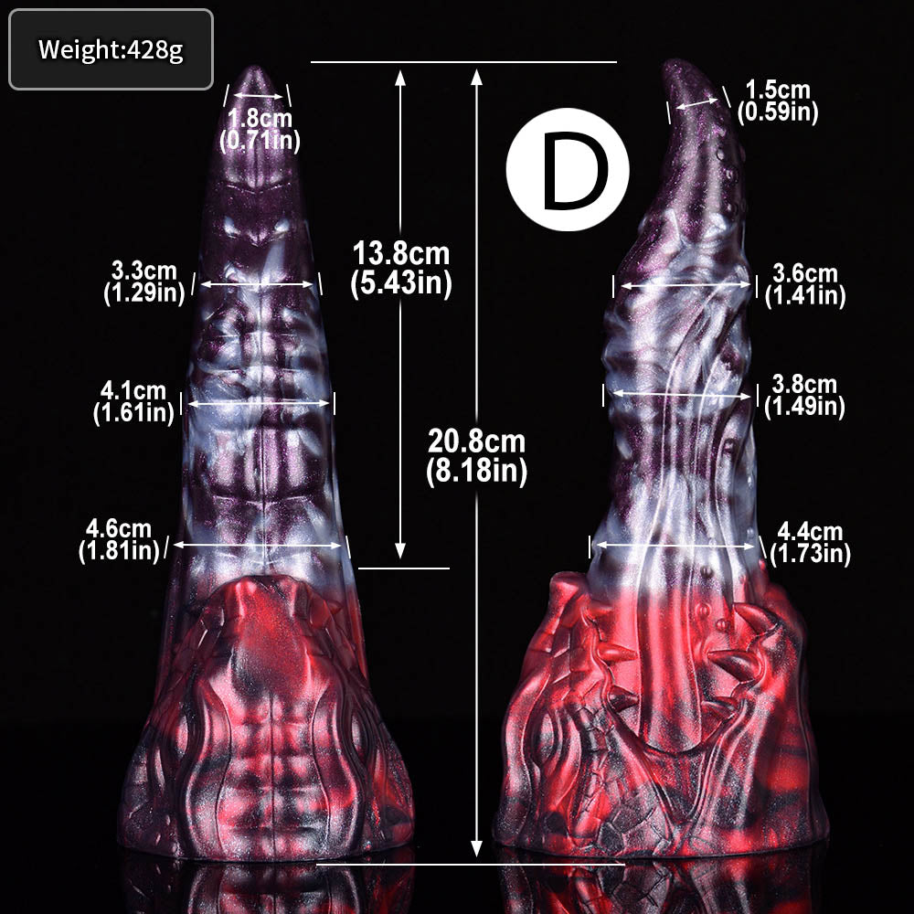Gode cheval tentacule en silicone 10 pouces à pointes