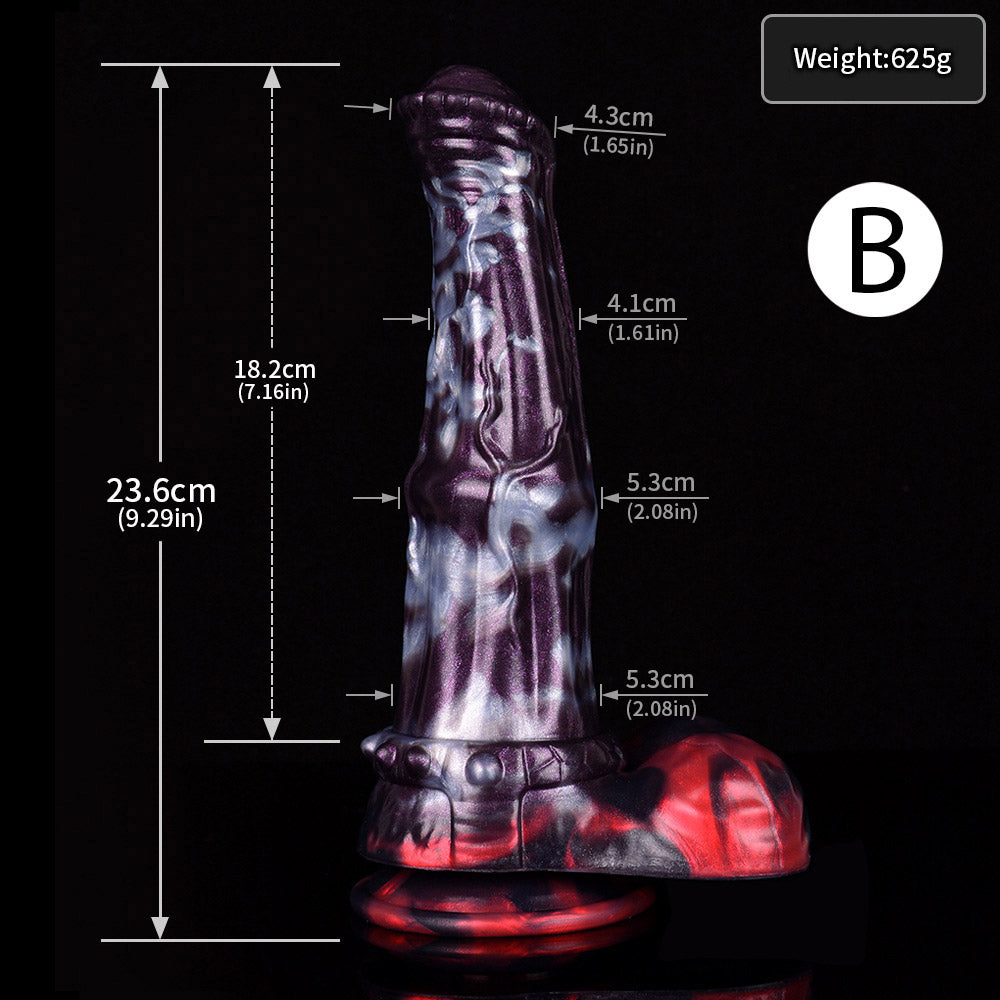 Gode cheval tentacule en silicone 10 pouces à pointes