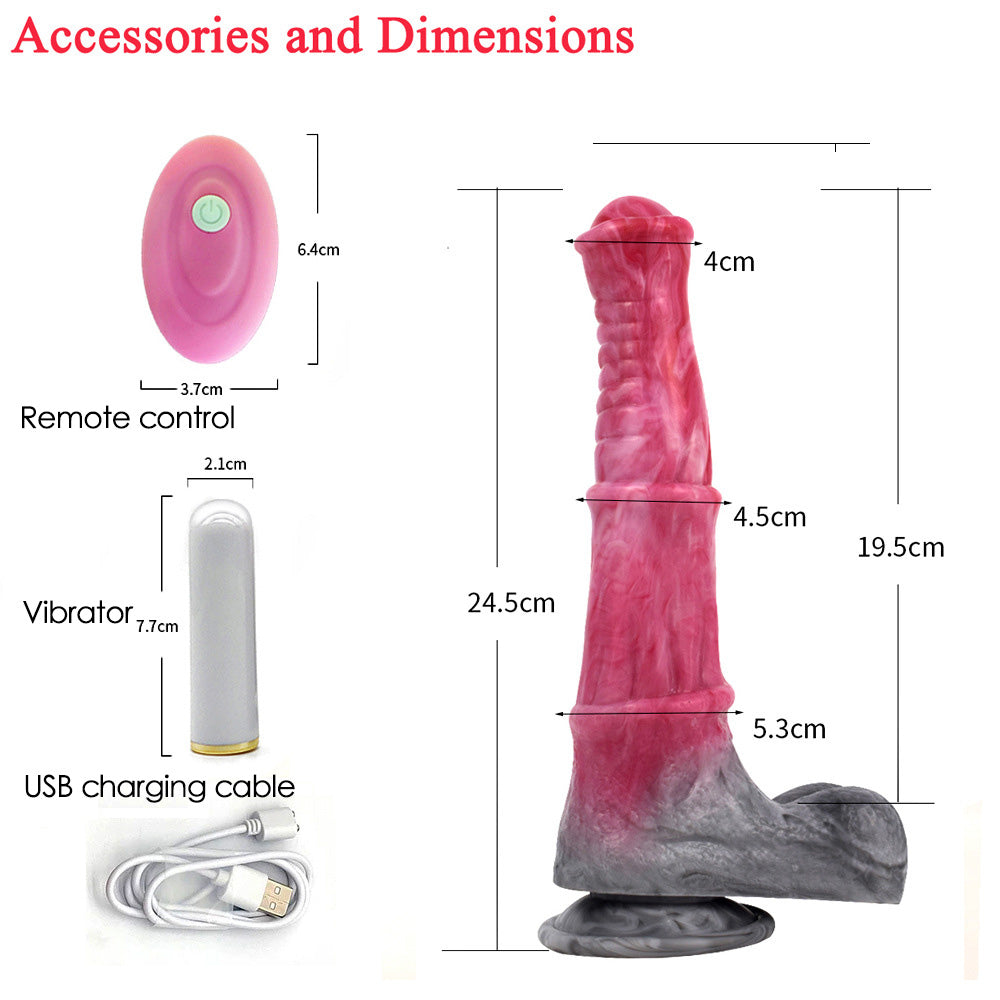 HORSE DILDO ANAL VIBRATION SILICON 10 INCH PINK
