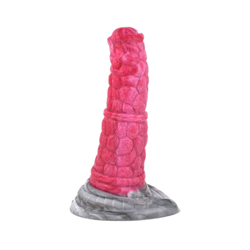 DILDO CHEVAL NOUÉ EN SILICONE 7 POUCES ROUGE