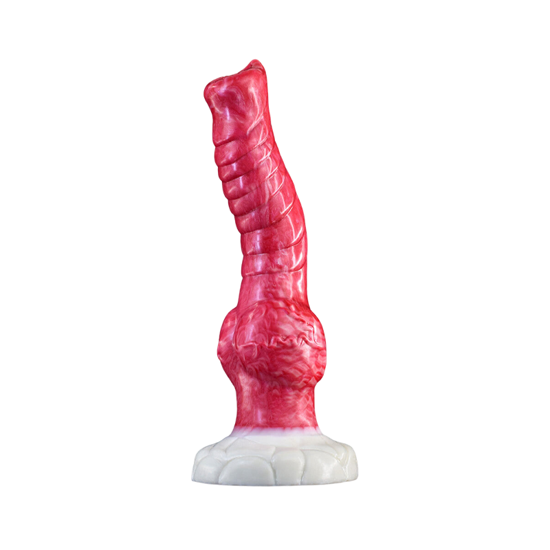 Gode cheval noué en silicone 23 cm rose