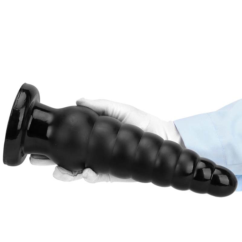 HUGE ANAL DILDO BEADED 10 INCH BLACK