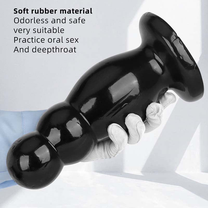 HUGE ANAL DILDO BEADED 10 INCH BLACK