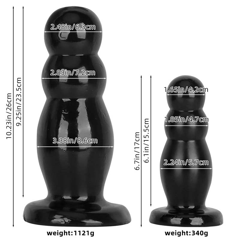 HUGE ANAL DILDO BEADED 10 INCH BLACK