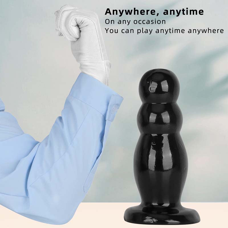 HUGE ANAL DILDO BEADED 10 INCH BLACK