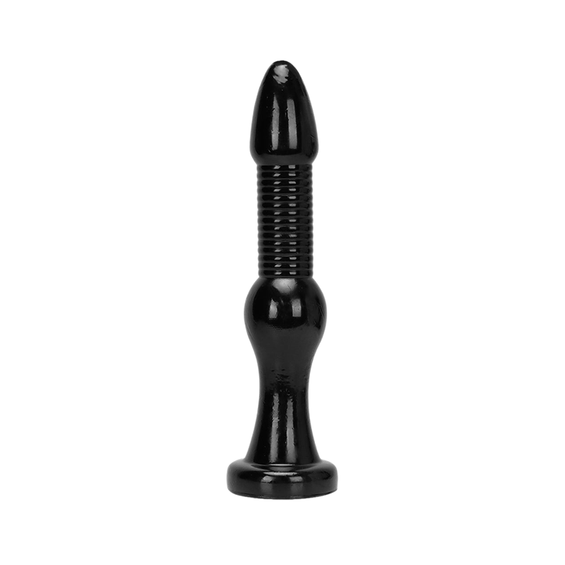 DILDO GÉANT À NŒUDS EN PVC 15 POUCES NOIR DE LONG