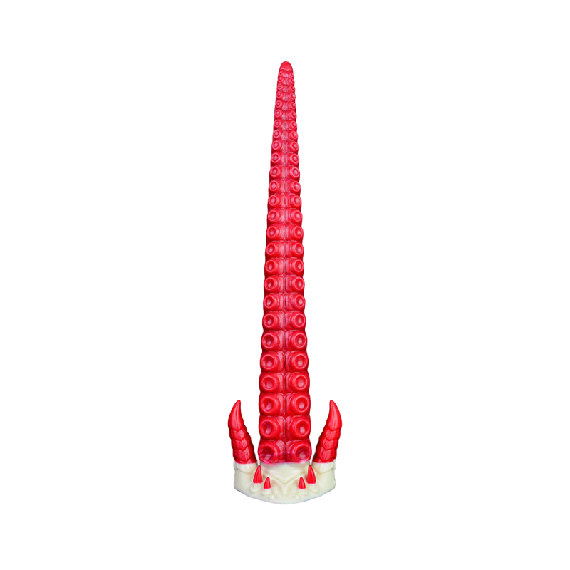 Gode tentacule monstre énorme en silicone de 43,2 cm (17 po) rouge