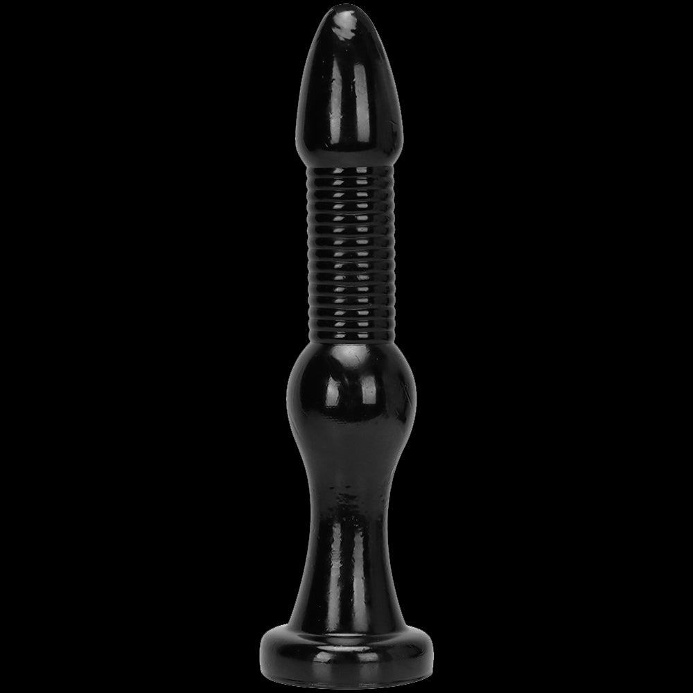 DILDO GÉANT À NŒUDS EN PVC 15 POUCES NOIR DE LONG