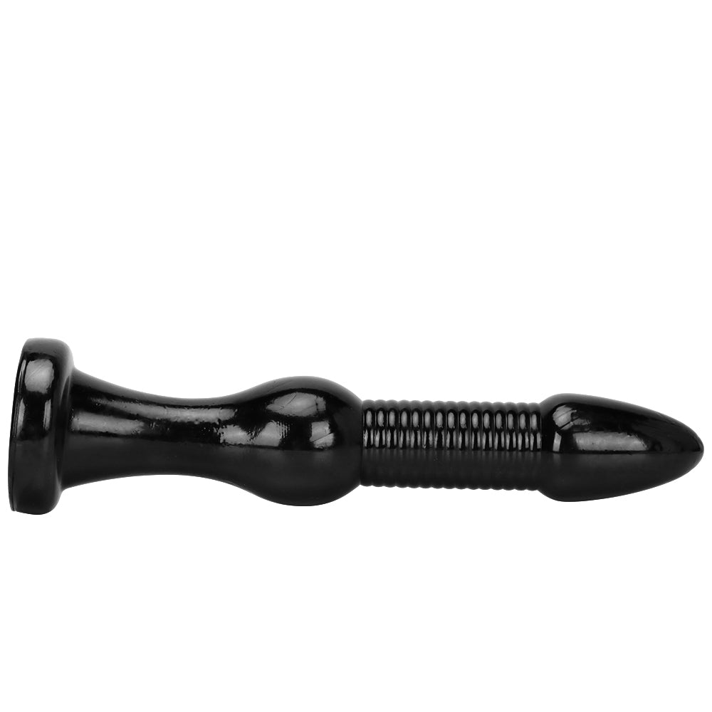 DILDO GÉANT À NŒUDS EN PVC 15 POUCES NOIR DE LONG