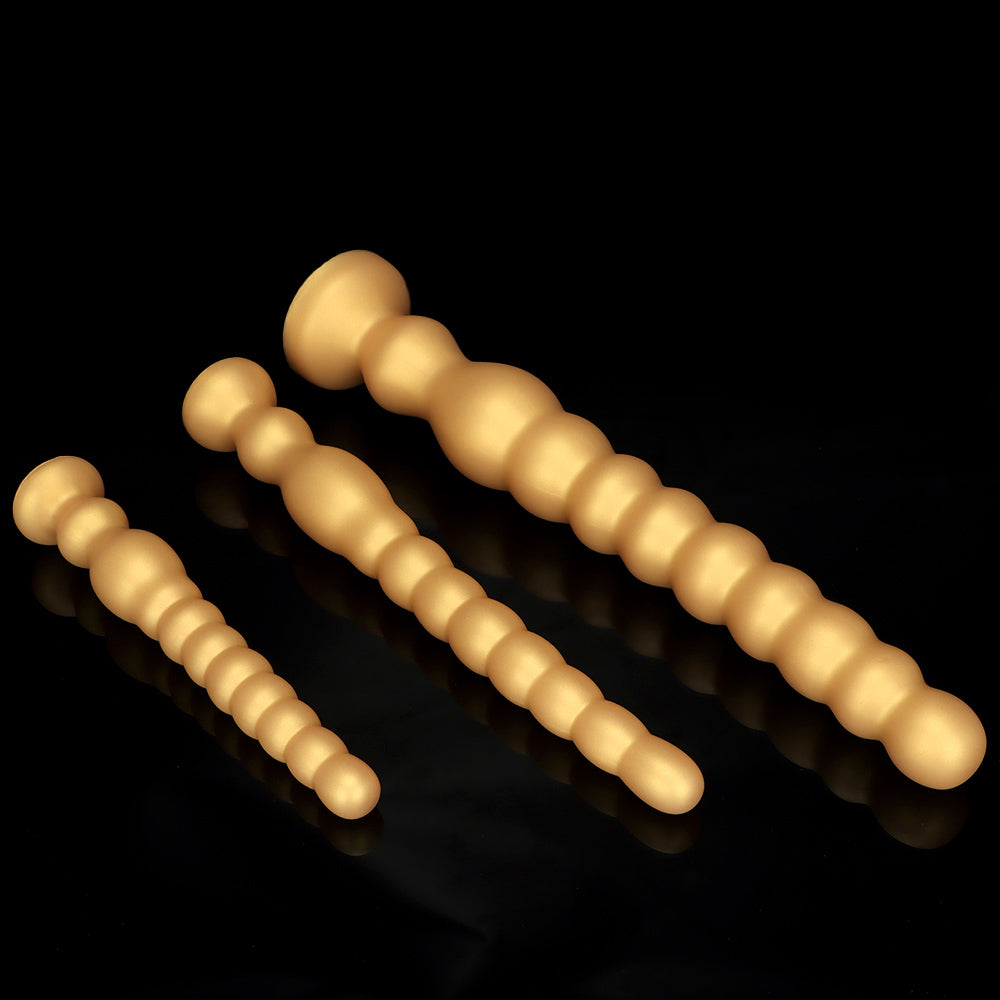 HUGE ANAL TOYS SILICONE 17 INCH GOLD