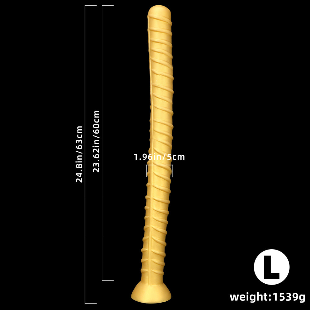 HUGE ANAL TOYS SILICONE 25 INCH GOLD