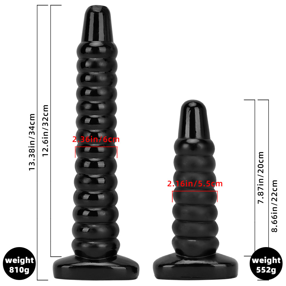 KNOTTED DILDO ANAL WEIRD PVC 13 INCH GIANT BLACK