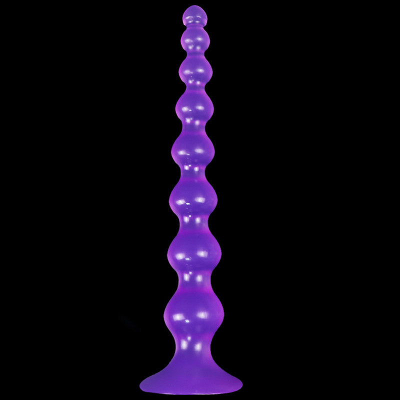LONG ANAL DILDO BEADED PVC SUCTION 14 INCH