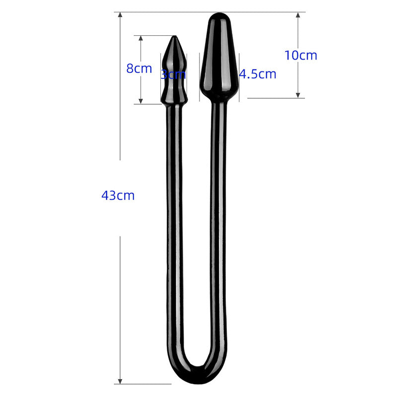 LONG ANAL DILDO DOUBLE CLEAR 17 IN BLACK