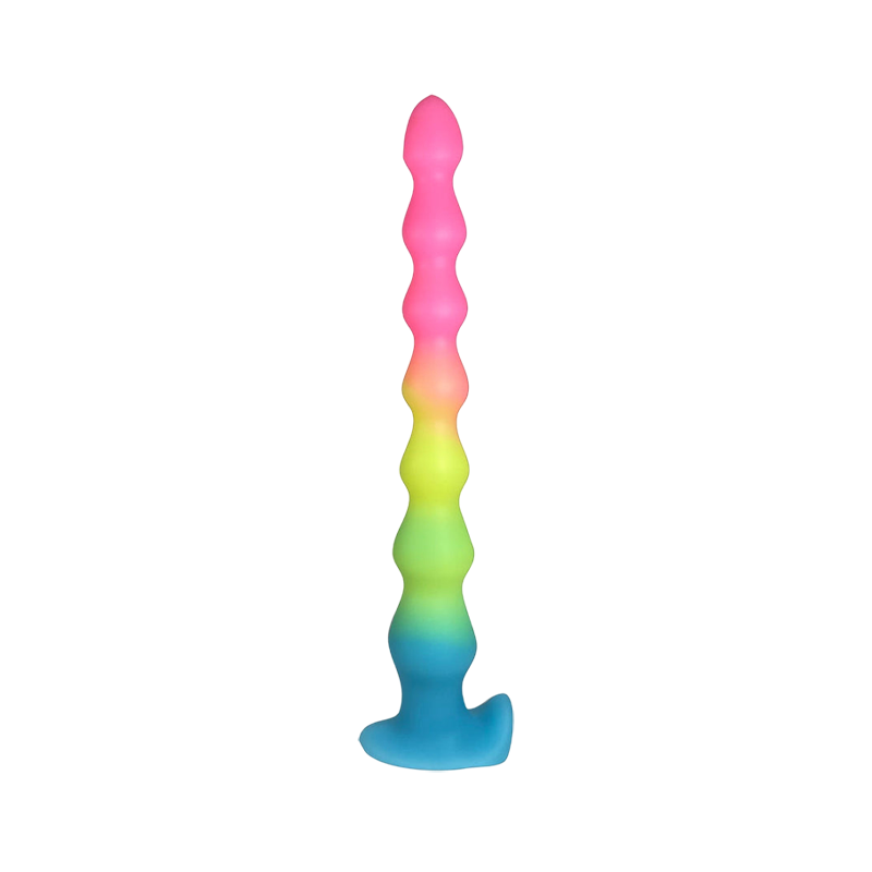 DILDO ANAL ÉNORME SILICONE 14 POUCES ARC-EN-CIEL