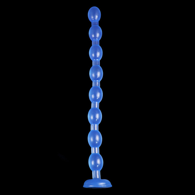 LONG DILDO ANAL BEADED SILICONE 19 IN