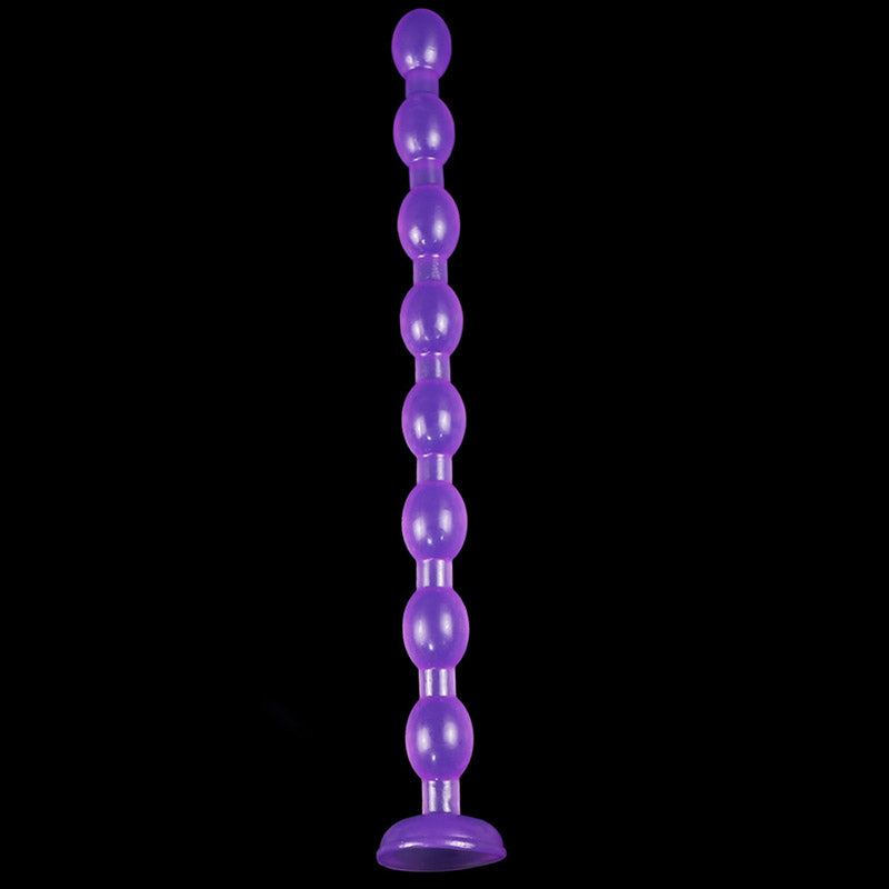LONG DILDO ANAL BEADED SILICONE 19 IN