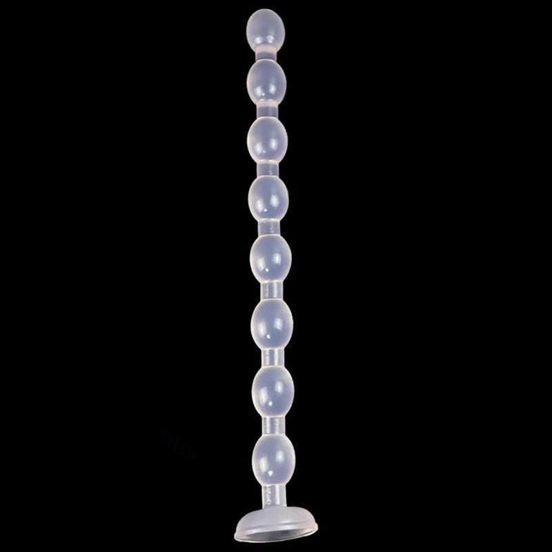 LONG DILDO ANAL BEADED SILICONE 19 IN