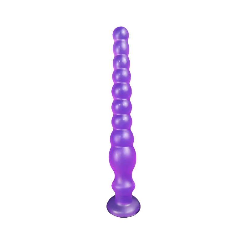 LONG ANAL DILDO 12 INCH TRANSPARENT BEADED