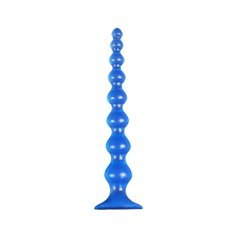 LONG ANAL DILDO BEADED PVC SUCTION 14 INCH