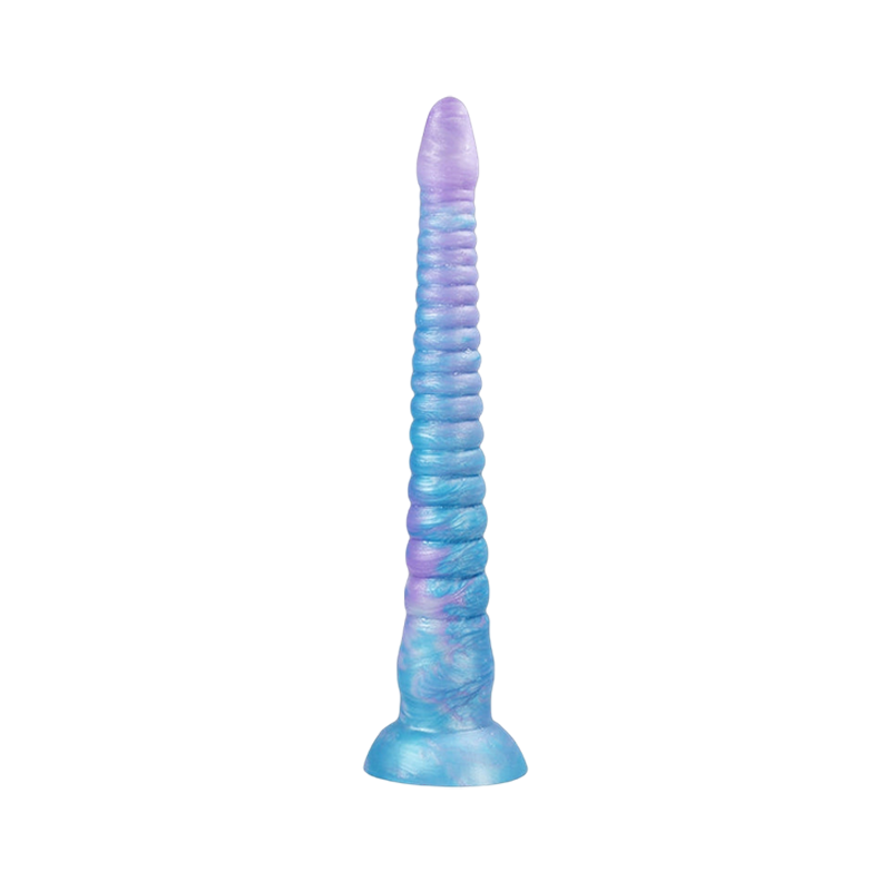 ÉNORME GODE BRILLANT DANS LE NOIR EN SILICONE 21 POUCES BLEU