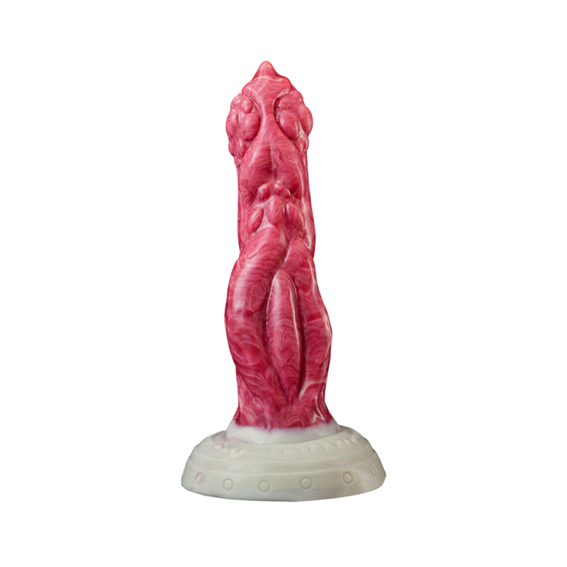 DILDO NOUÉ MONSTRE SILICONE 8 POUCES ROSE