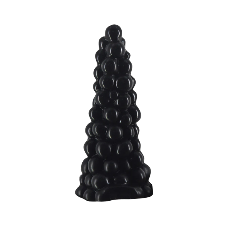 DILDO NOUÉ EN PVC NOIR 6 POUCES CTAPES