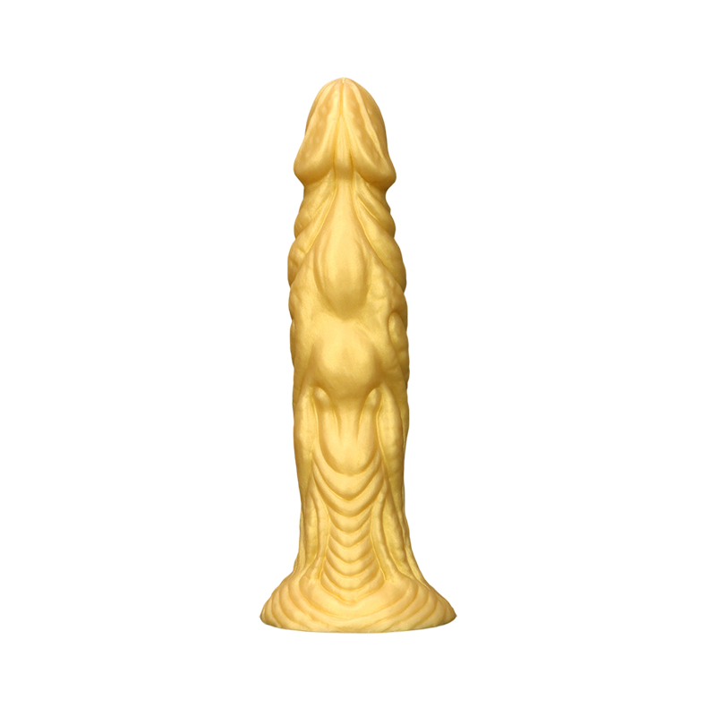 MONSTER DILDO ANAL HUGE SILICONE 11 INCH GOLD