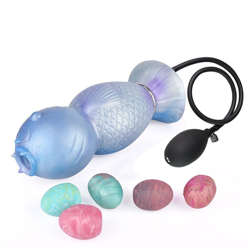 DILDO GONFLABLE OVIPOSITOR SILICONE 8 POUCES