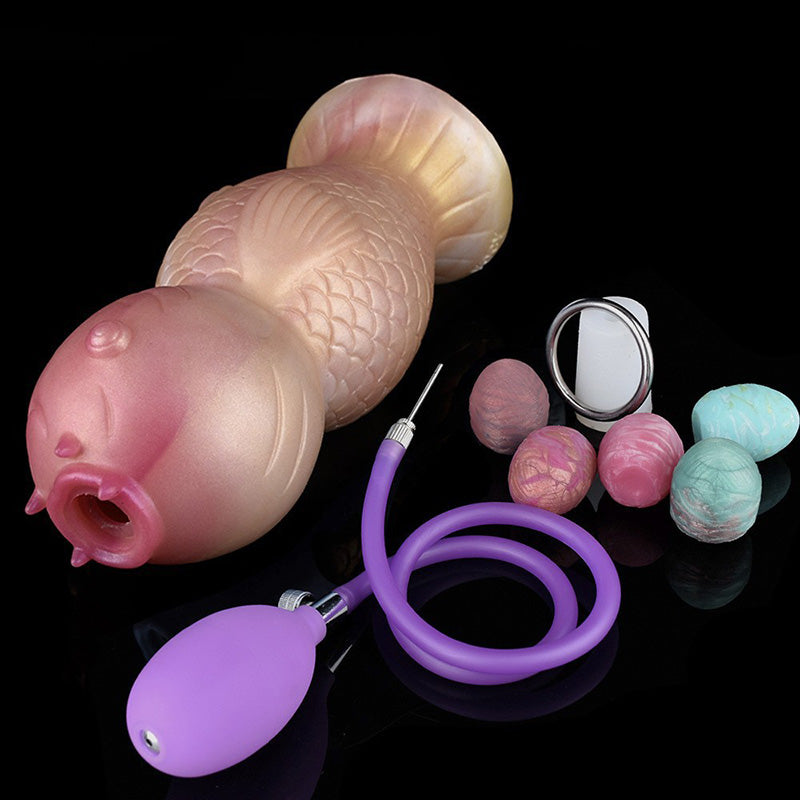 DILDO GONFLABLE OVIPOSITOR SILICONE 8 POUCES