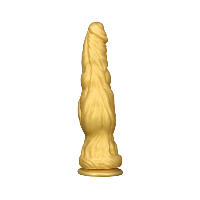 DILDO NOUÉ RÉALISTE EN SILICONE 10 POUCES GÉANT OR
