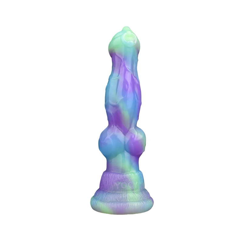 DILDO POUR CHIEN EN SILICONE NOUÉ 7 POUCES COULEUR LOTUS