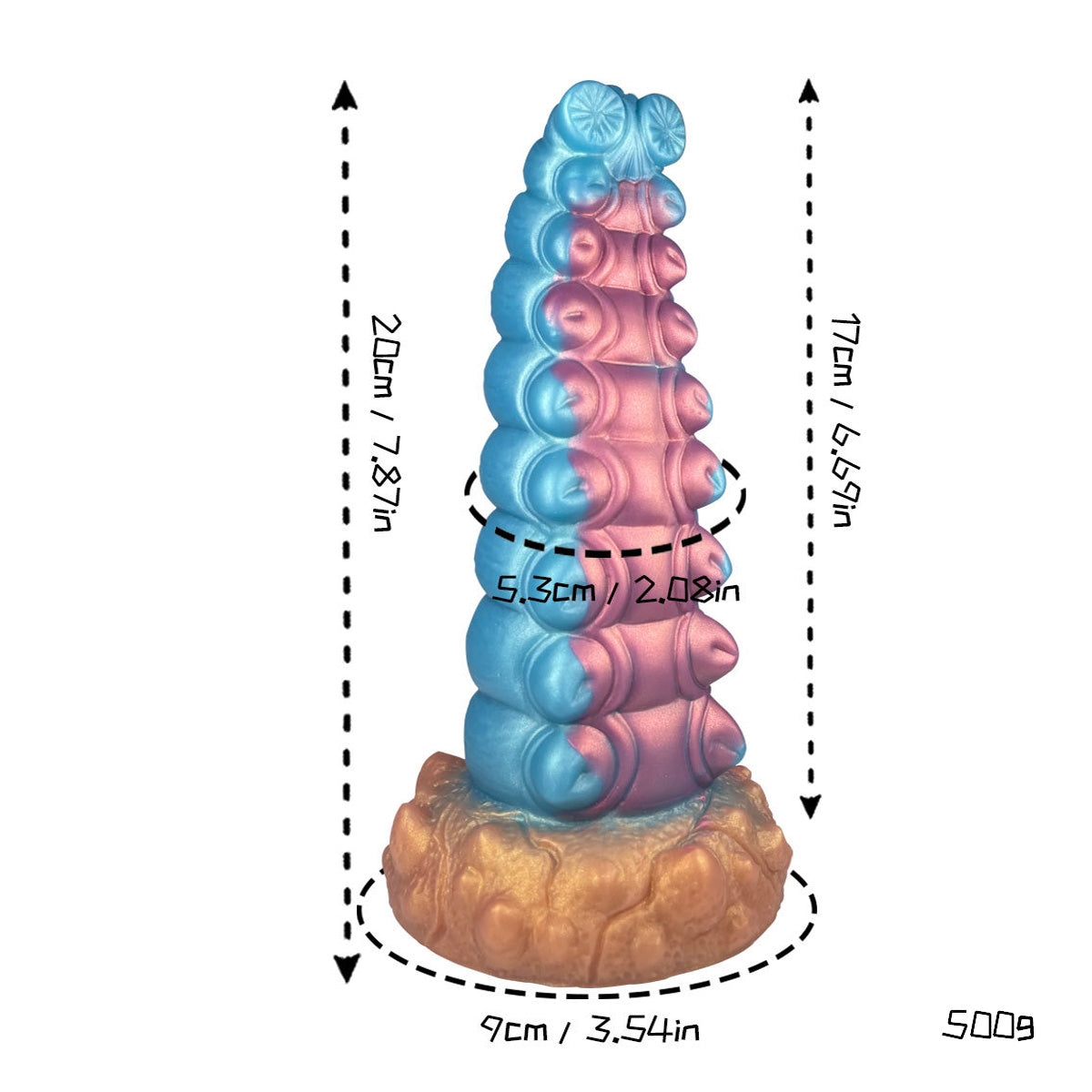 Gode anal en silicone de 20,3 cm de longueur et 10 cm de profondeur.