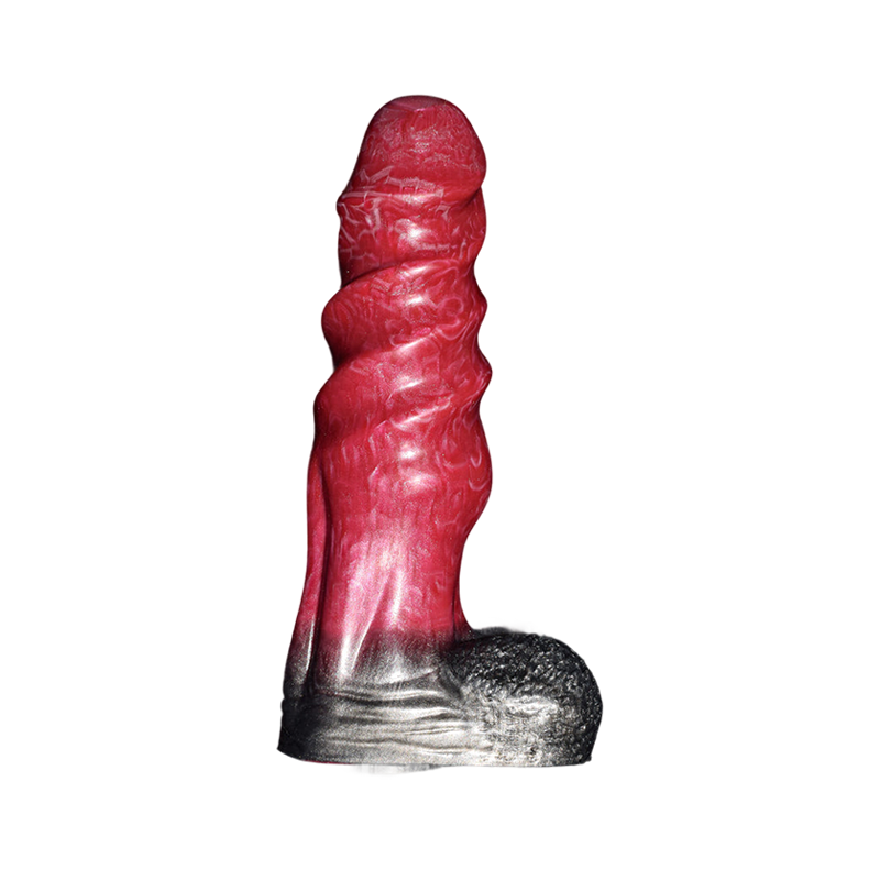DILDO NOUÉ FANTASY SILICONE 8 POUCES ROUGE