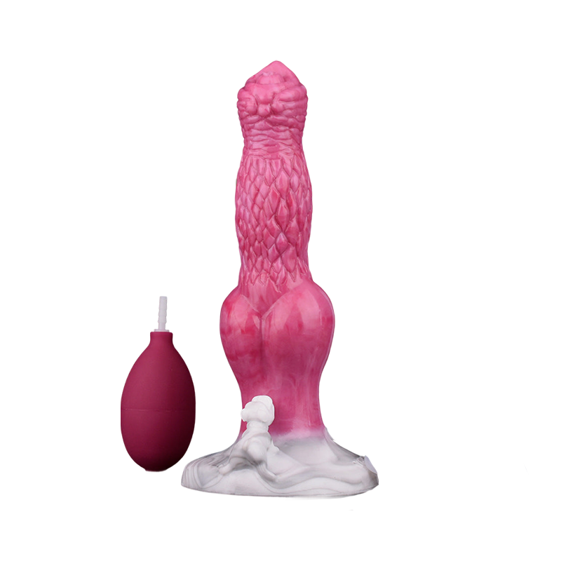 DILDO SQUIRTING DOG SILICONE 8 POUCES ÉJACULANT ROSE