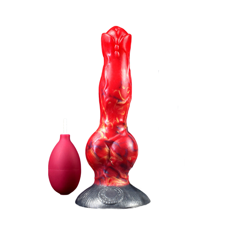 MONSTER DILDO ANAL SQUIRTING SILICONE 8 INCH RED
