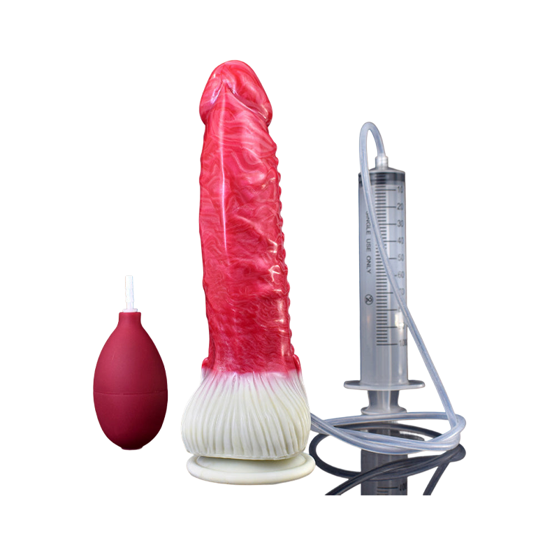 MONSTER DILDO ANAL SQUIRTING SILICONE 9 INCH RED