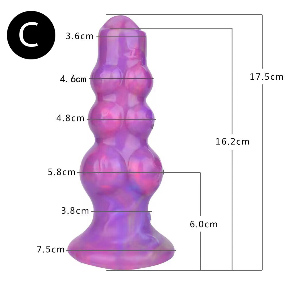 Gode Monstre Noué En Silicone 9 Pouces Violet