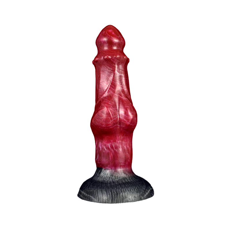 Godemichets noués en silicone DOG FANTASY 8 pouces rouge